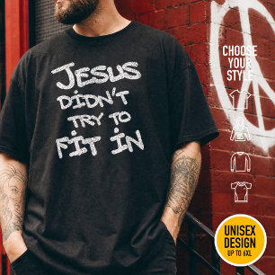 T-shirt Jésus n'a pas essayé de s'intégrer Graffiti Grunge