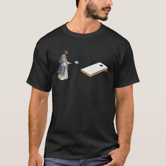 T-shirt Jesus Playing Cornhole   Cornhole (Devant)