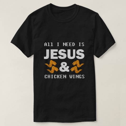 T-shirt Jésus Poulets ailes Christian Foodie (Design devant)