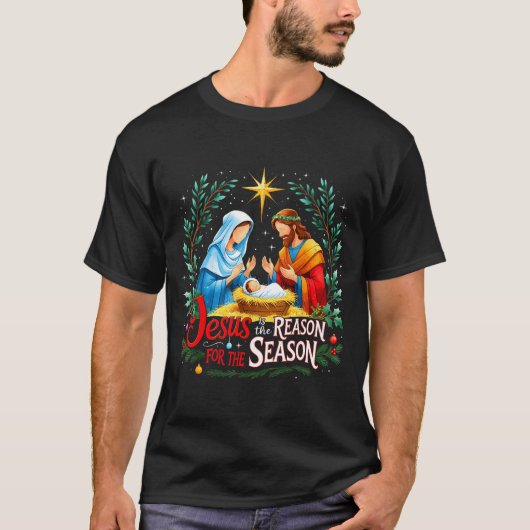 T-shirt Jesus Reason For The Season Nativity Christmas Des (Devant)