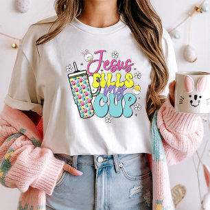 T-shirt Jésus Remplit Mon Thé de Pâques Coupe ; Pâques chr