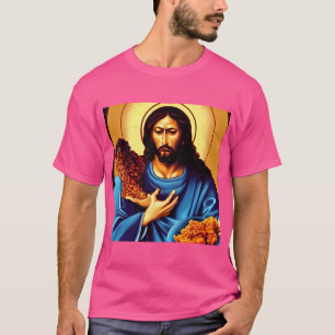 T-shirt Jésus Reprend Un Poulet Frit