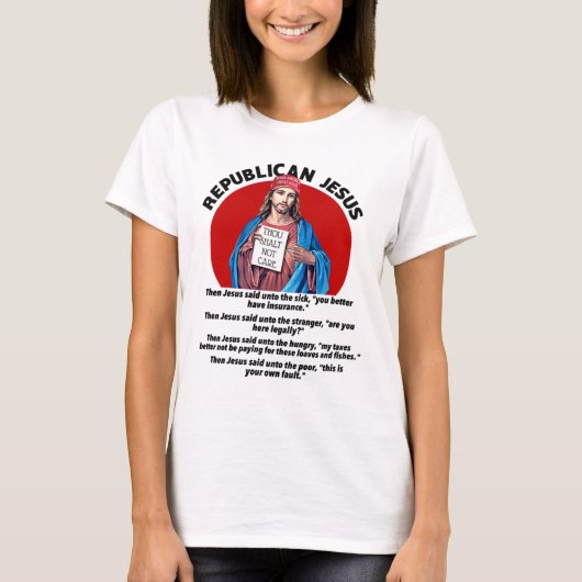 T-shirt Jésus républicain - Démocrate (Devant)