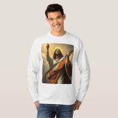 T-shirt Jésus revient avec une épée Tee à manches longues (Devant entier)