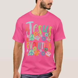 T-shirt Jésus Revolution Foi Retro Super Fleur Paix S