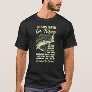 T-shirt Jesus Saïd Go Fishing Fish Story Bible Angling Bas