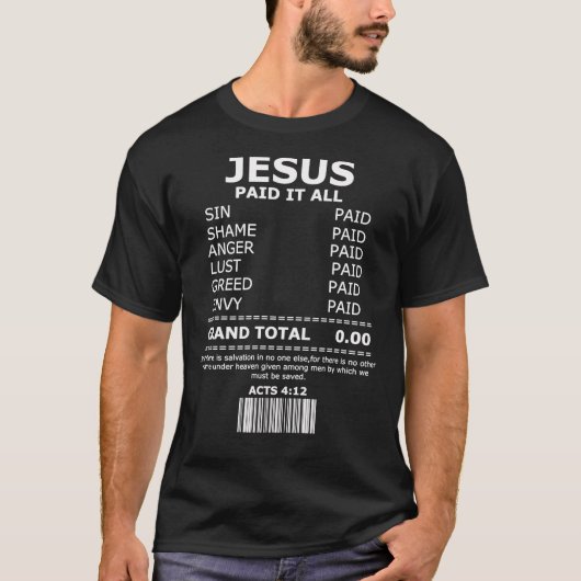 T-shirt Jésus Salut Pardon Croix Don chrétien   (Devant)