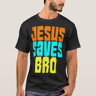 T-shirt Jésus Sauve Bro Funny Christian Bold Faith Surfing