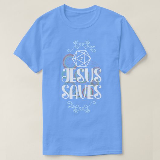 T-shirt Jésus Sauve D20 dés (Design devant)