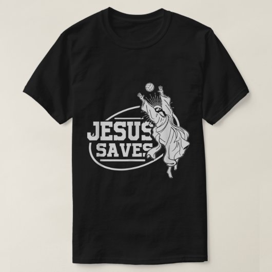 T-shirt Jesus Saves Shirt Volleyball (Design devant)
