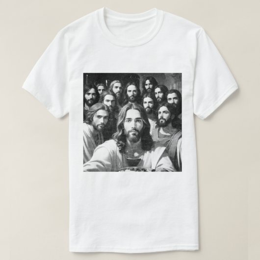 T-shirt Jésus selfie avec 12 disciples (Design devant)