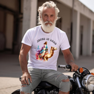 T-shirt Jésus sur un chameau dans des déserts colorés