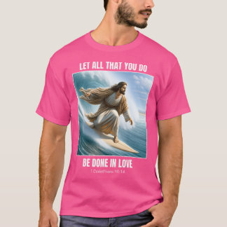 T-shirt Jesus Surfing - Christian Surfing Design 1 Corinth