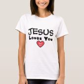 T-shirt Jésus t'aime Coeur Rouge (Devant)