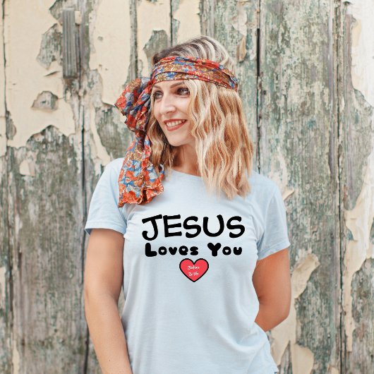 T-shirt Jésus t'aime Coeur Rouge