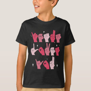T-shirt Jésus t'aime Signe de langue des signes chrétien V