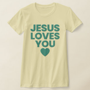 T-shirt Jésus T'Aime Tee, Christian, Embossé