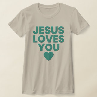 T-shirt Jésus T'Aime Tee, Christian, Embossé