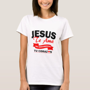 T-shirt jesus te ama camisas cristianas Chrétien Espagnol3