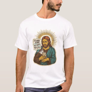 T-shirt Jésus Téléphone Mort Pas De Musique Humour De Gym