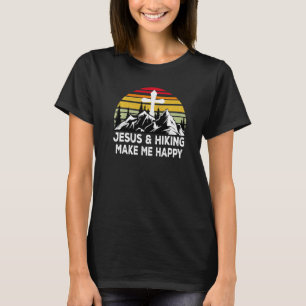 T-shirt Jésus vintage et randonnée me rendent heureux Aven