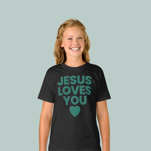 T-shirt Jésus vous aime Chrétien mignon des enfants Basé s