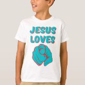 T-shirt Jésus vous aime Citation du garçon basée sur la fo (Devant)