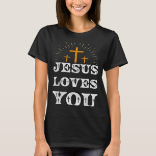 T-shirt Jésus Vous Aime Croix Chrétienne Foi