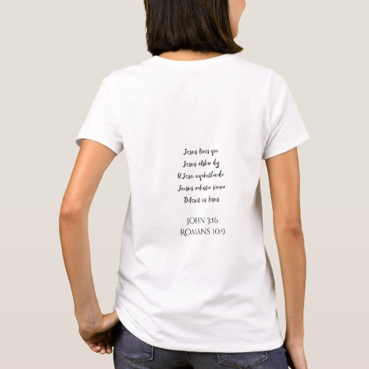 T-shirt Jésus vous aime (différentes langues) (Dos)