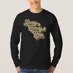 T-shirt Jésus Vous Aime Retro Style Super Vintage Hommes F