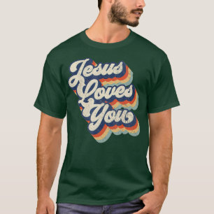T-shirt Jésus vous aime Retro Vintage Style Graphique