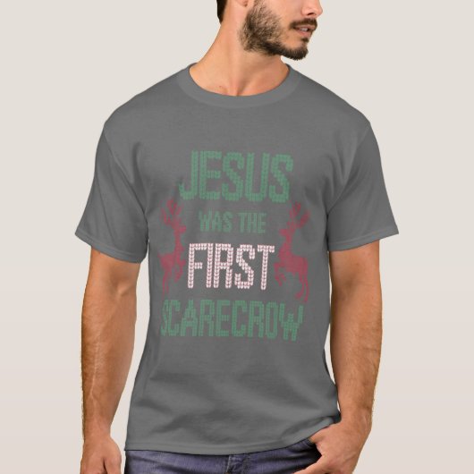 T-shirt Jesus Washe First Scarecrow Funny Christian Ugly C (Devant)