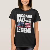 T-shirt Jet Ski Husband Papa Jet Ski Legend American Flag (Devant)