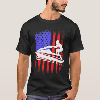 T-shirt Jet-Ski Usa Jet Ski Amérique Drapeau Jet Amateurs