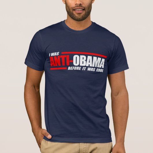 T-shirt J'étais Anti-Obama avant que c'ait été blanc frais (Devant)