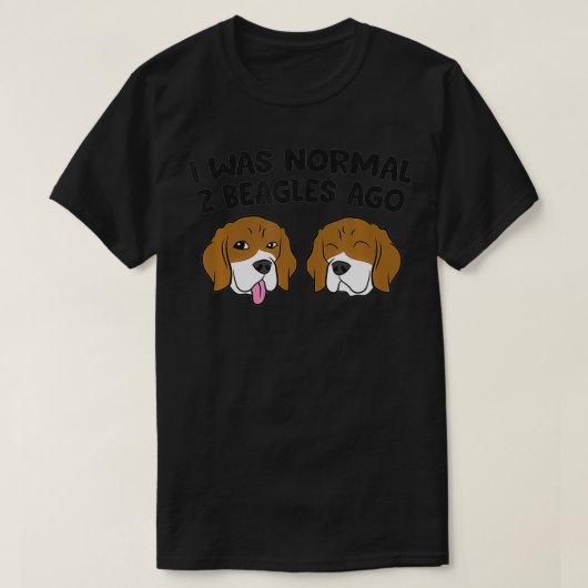 T-shirt J'Étais Normal Il Y A 2 Beagles (Design devant)