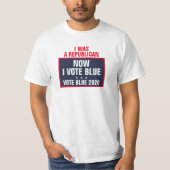 T-shirt J'étais républicain, maintenant je vote bleu 2020 (Devant)