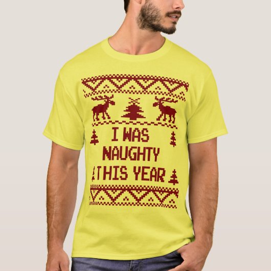 T-shirt J'étais vilain ce chandail laid de Noël d'année (Devant)
