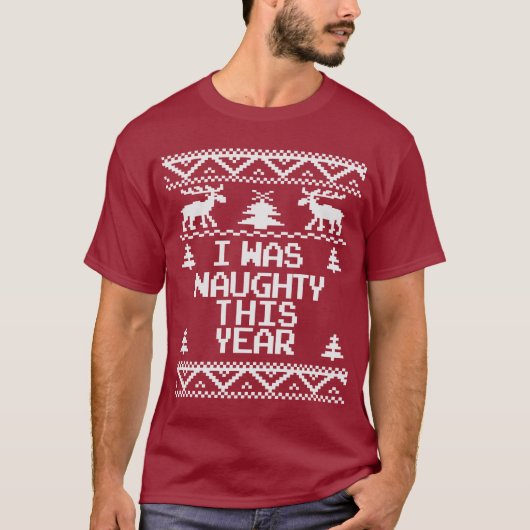 T-shirt J'étais vilain ce chandail laid de Noël d'année (Devant)