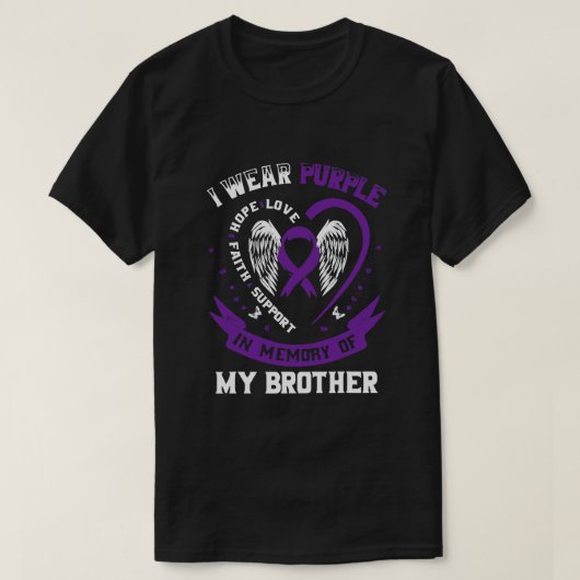 T-shirt J'Étais Violet En Mémoire De Mon Frère Pancréatiqu (Design devant)