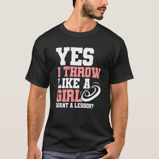 T-shirt Jeter Comme Une Fille Ultimate Frisbee Femmes Disq (Devant)