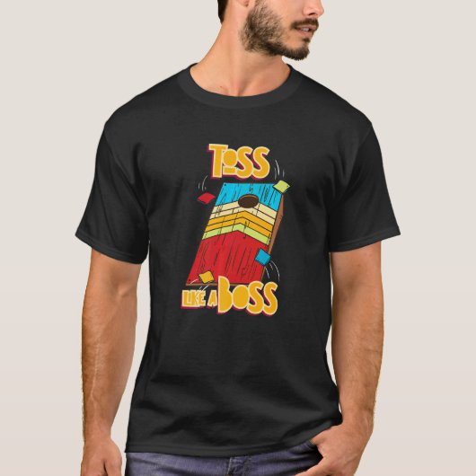 T-shirt Jetez Comme Un Bos Pour Un Joueur De Cornhole (Devant)