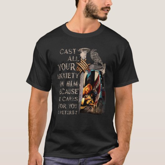 T-shirt Jetez Toute Votre Anxiété Sur Lui Parce Qu'Il S'Oc (Devant)