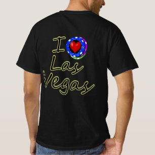 T-shirt Jetons de poker avec J'aime Las Vegas