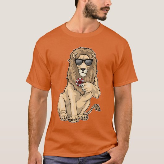 T-shirt Jetons de poker Lion Poker (Devant)