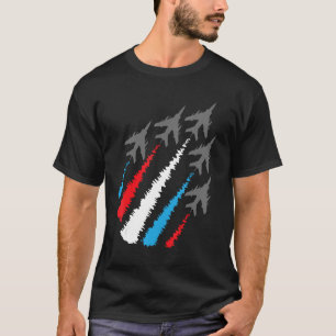 T-shirt Jets 4 juillet américains avec Tramway bleu blanc