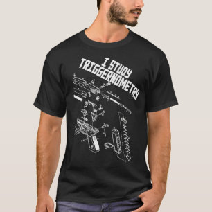T-shirt J'Étudie Le Triggernometry Sur Le Argent Arrière D