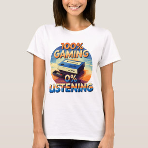 T-shirt Jeu 0% Écouter Amusant Jeu de style rétro