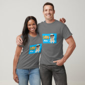 T-shirt Jeu 8 bits sur Golden Retriever Love 2 (Unisexe)