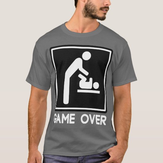 T-shirt Jeu au-dessus de nouveau bébé pour le papa de (Devant)